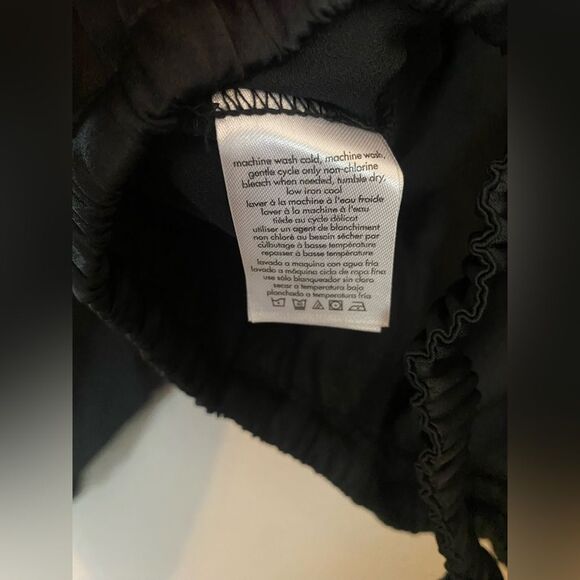 NWT WWW Billow Sleeve Top Satin Charmeuse Black XL - Picture 5 of 6